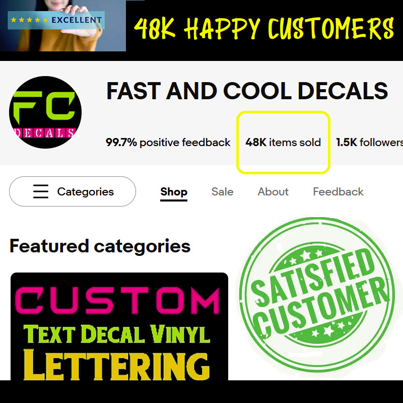 Text Decal Vinyl Lettering Personalized Sticker Business Sign Name CUSTOM MADE(2