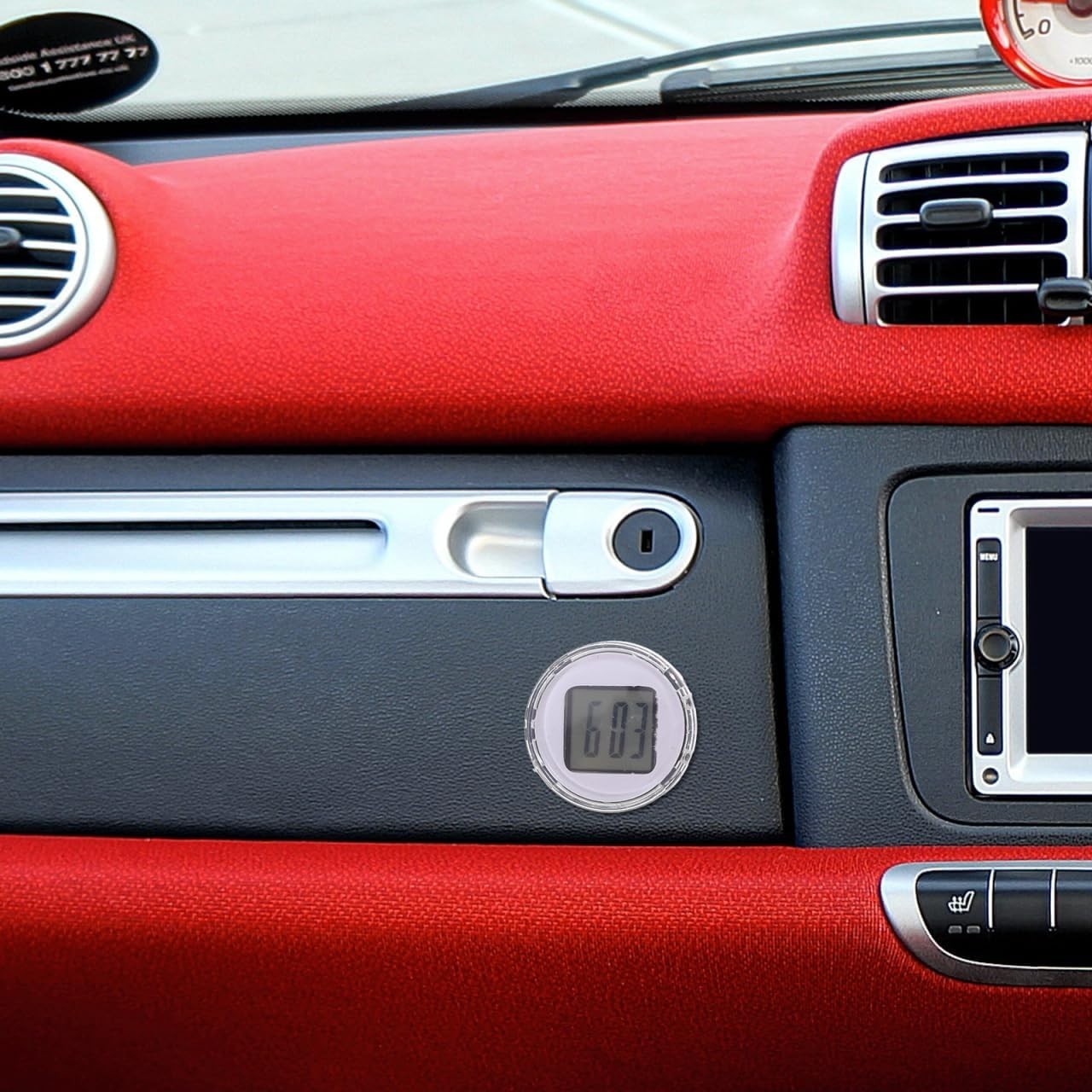 Sleek Mini Waterproof Digital Clock for Cars and Motorcycles – Easy Stick-on
