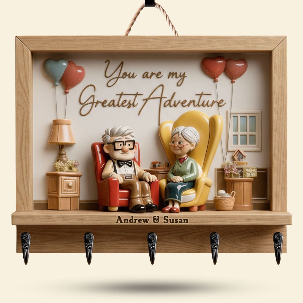 Romantic Couple Acrylic Key Hanger – Personalized Gifts For Couple, Anniversary