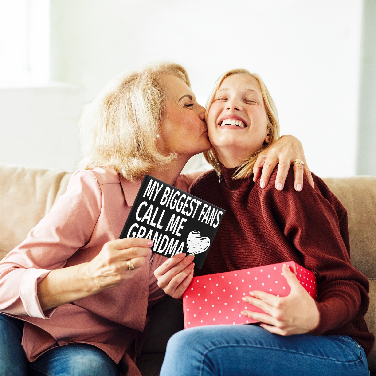 JennyGems My Biggest Fans Call Me Grandma Sign, Grandma Gifts, Gift for Grandma