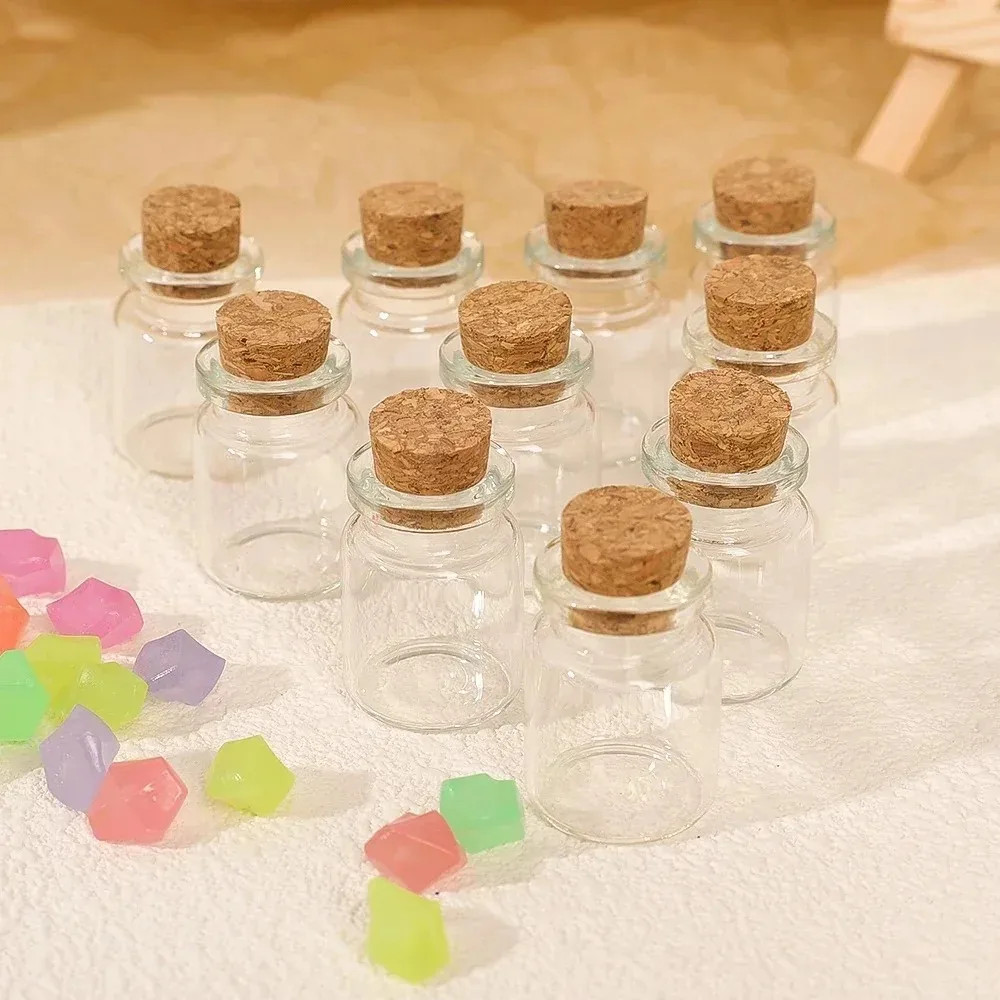 10/20PCS Mini Glass Bottles with Cork Stopper DIY Message Vials Birthday Gift