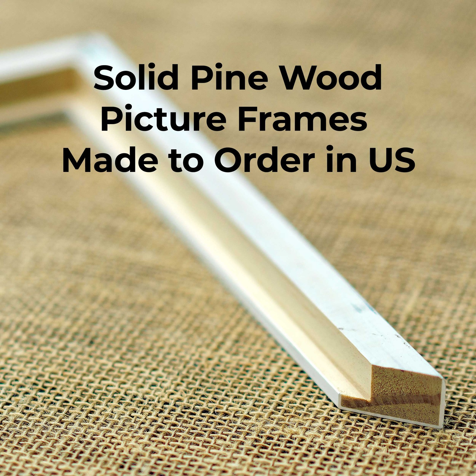 15×43 Frame White Real Wood Picture Frame Width 0.75 inches | Interior Frame Dep