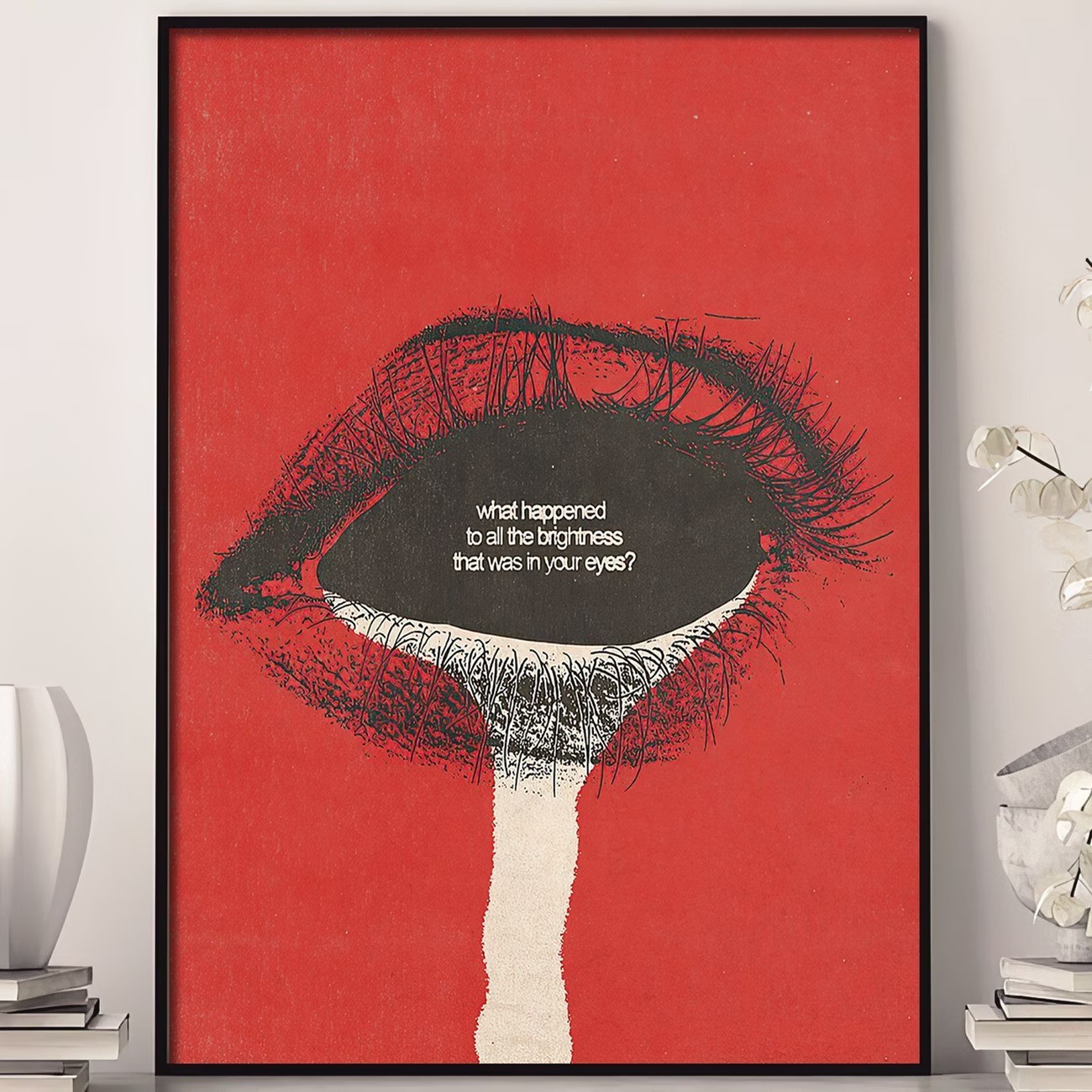 Minimalist Eye Poster Look Word Art Print Dorm Room Office Living Decor Gift