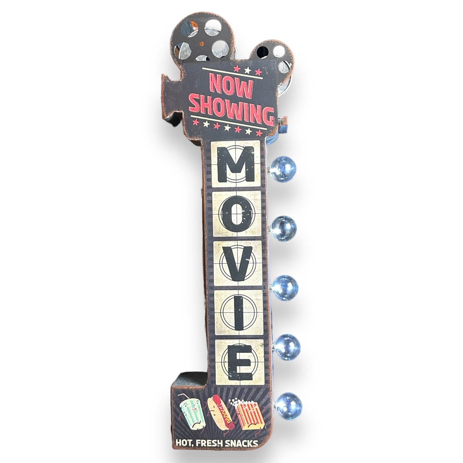 Movie Now Showing 26″ Double Sided Marquee LED Sign Vintage Retro Design