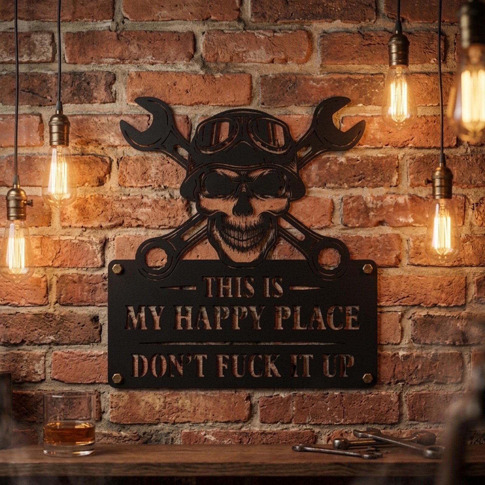 Funny Metal Sign This Is My Happy Place, Sarcastic Rustic Decor Gift