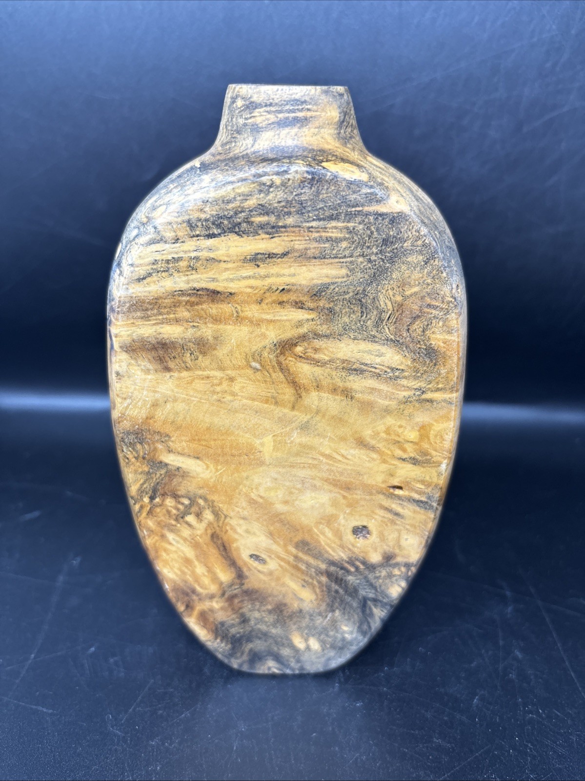 Wood Vase Wood Home Decor Unknown Wood Kind 6.75” Tall Signed