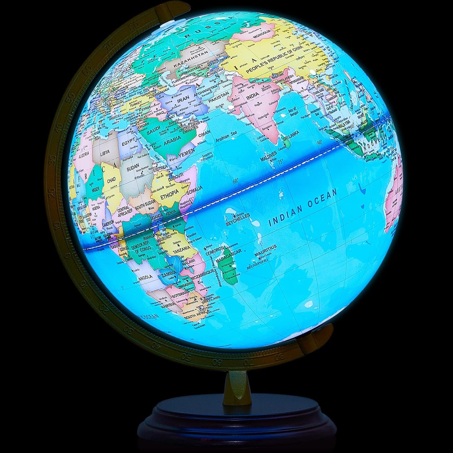 13” Illuminated World Globe for Adults 720°/360° Rotation Rewritable Kids Light