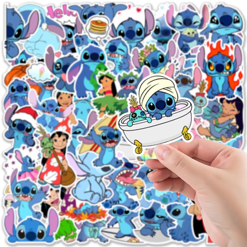 50 Pcs Stickers Lilo Stitch Cartoon Skateboard Car Laptop Bottle Bomb Graffiti