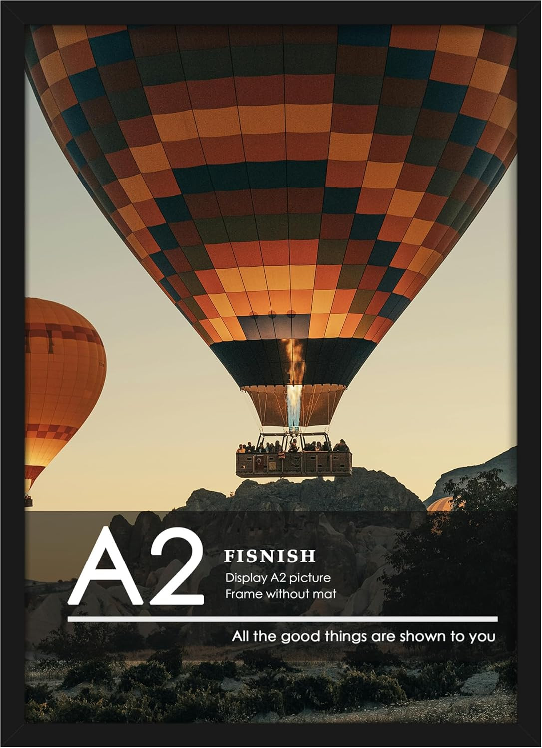 A2 Picture Frame Black, Classic 16.5X23.4 Poster Frame, Horizontal or Vertical W