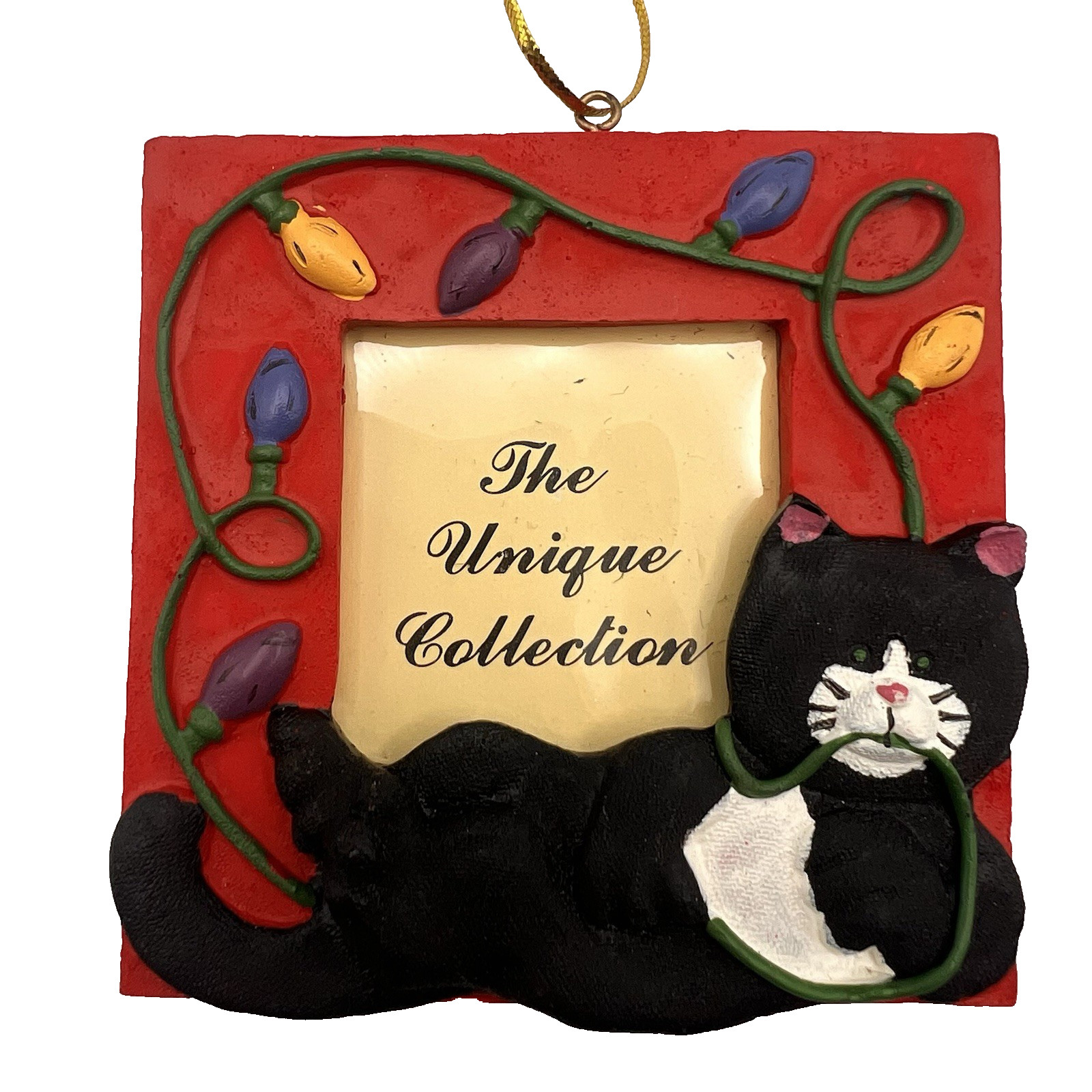 Lot of 5 Cat Christmas Ornament Frames 3″x 3″ Holds 1.5″x1.5″ Photo Cat Lovers