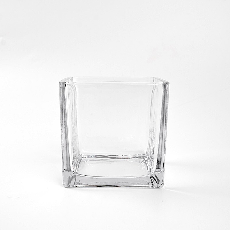 4″ wide Clear Cube GLASS VASE Wedding Party CENTERPIECES Supplies Dinner SALE