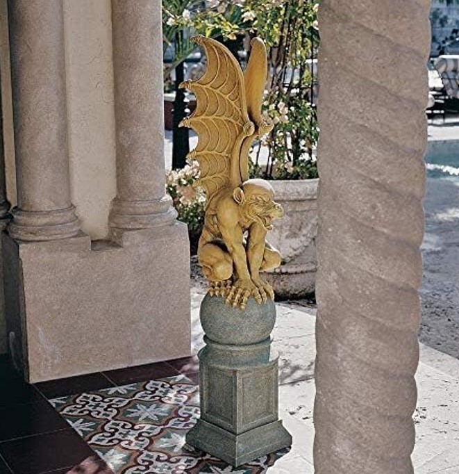 Gargoyle Garden Statue Large Outdoor Vintage Medieval Gothic Style Sculpture