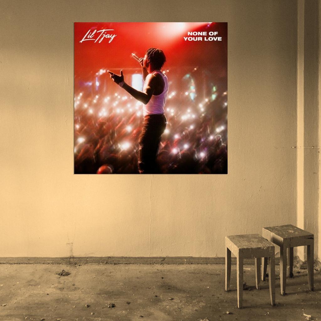 559244 Lil Tjay ”None of Your Love” Album HD Cover Art 16×12 WALL PRINT POSTER