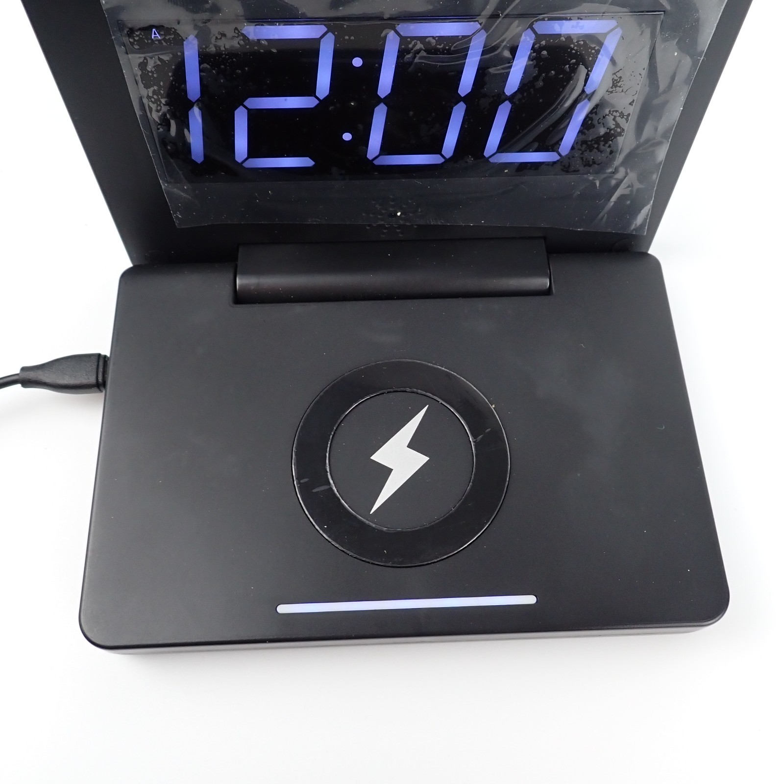 Sencicare Digital Alarm Clock w/ Wireless Phone Charger – Black – Tested