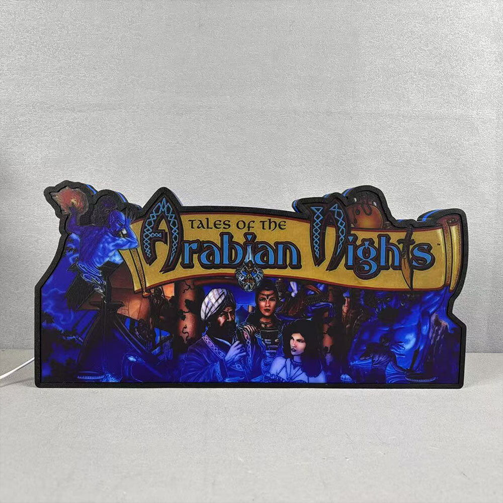 Tales of The Arabian Nights Pinball Topper 3D LED Lightbox Printed Lightbox