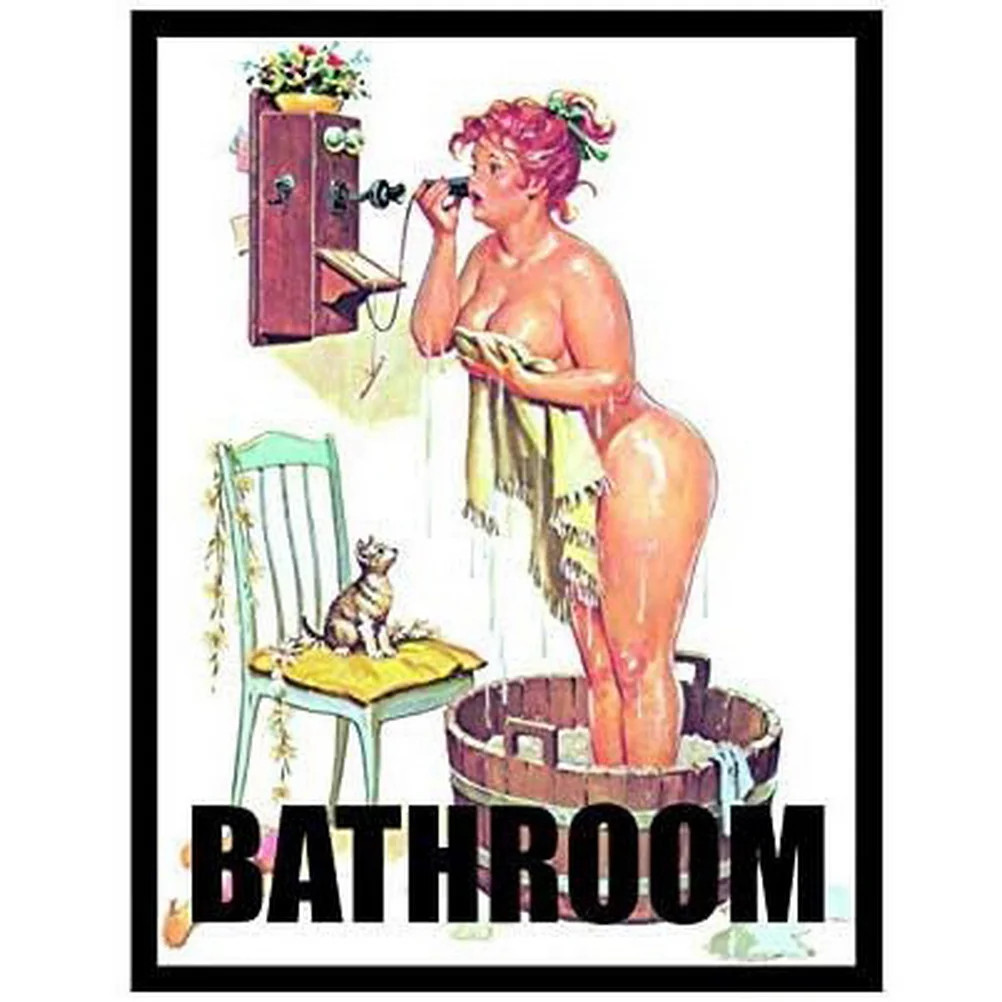 Metal Tin Sign Plaque Pinup Girls Wall Decoration Vintage Art 8×12