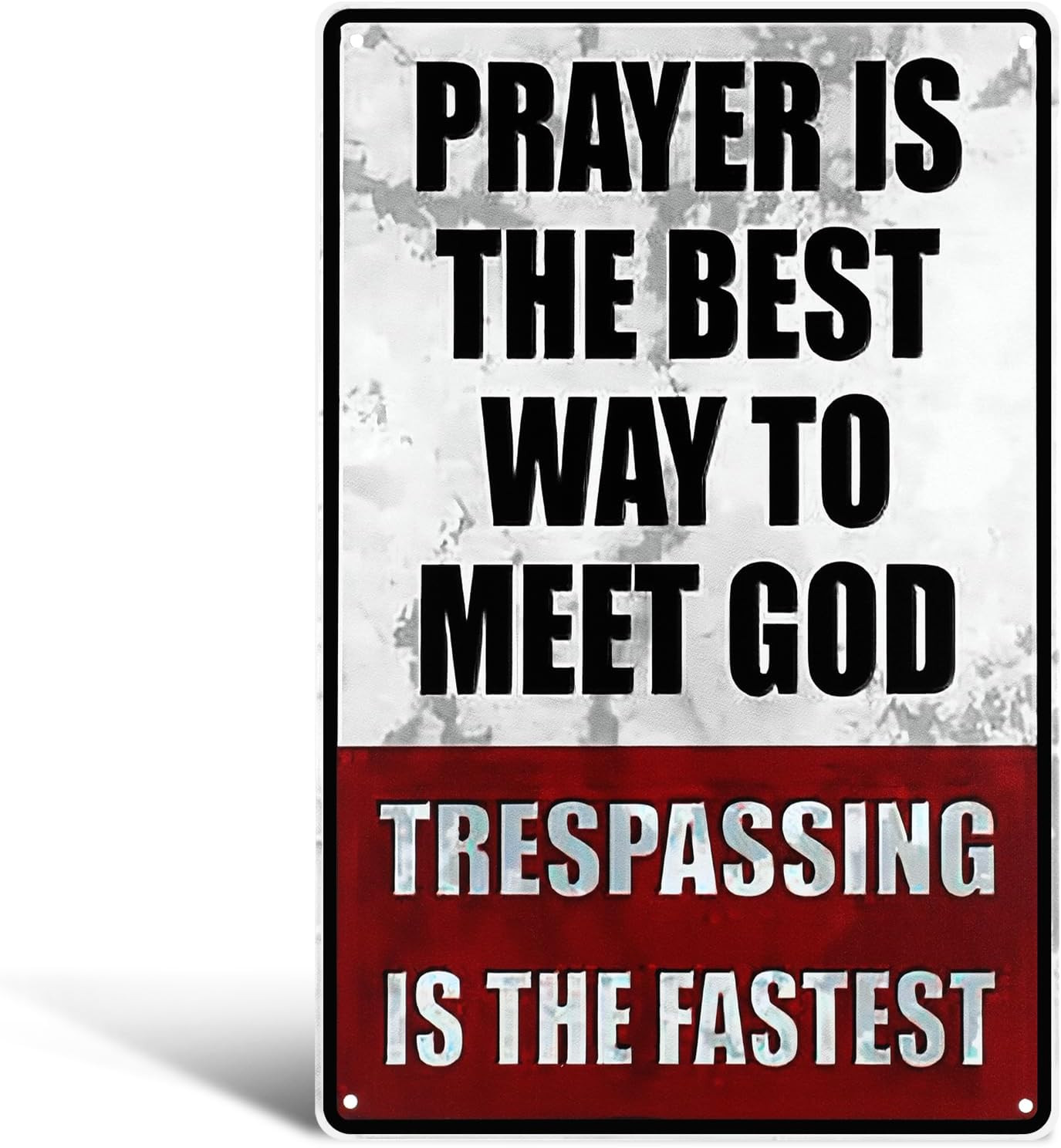 Funny No Trespassing Metal Sign Private Property Warning f/ Wall Fence Or Garage