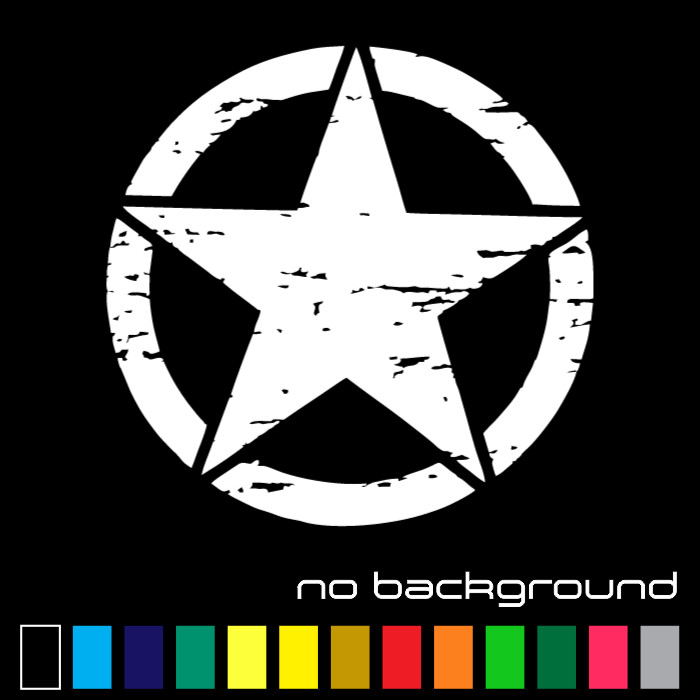 Army Star Distressed Sticker Vinyl Decal for Jeep Military Car Door Truck Hood