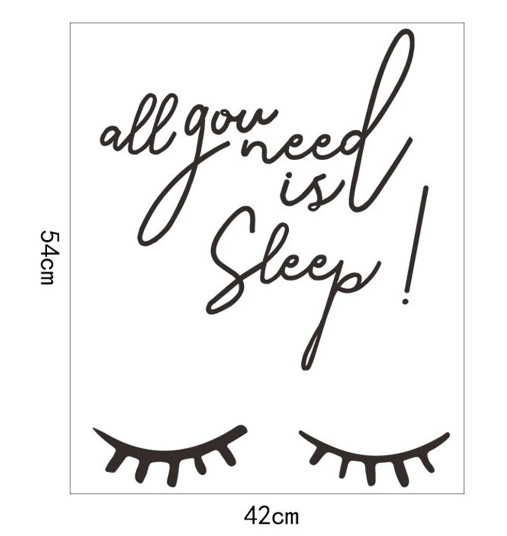 ’All you need is Sleep’ Quotes Wall Stickers Home Decor Living Room Bedroom
