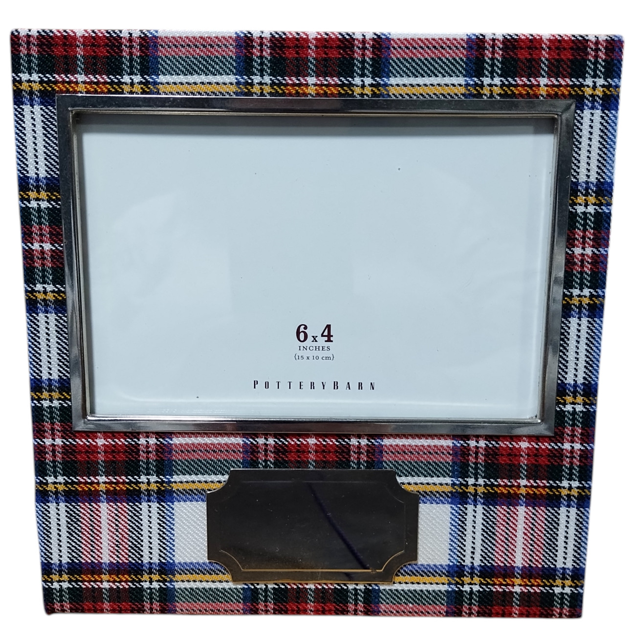 Pottery Barn Plaid Picture Frame 6×4 Inches Engravable READ