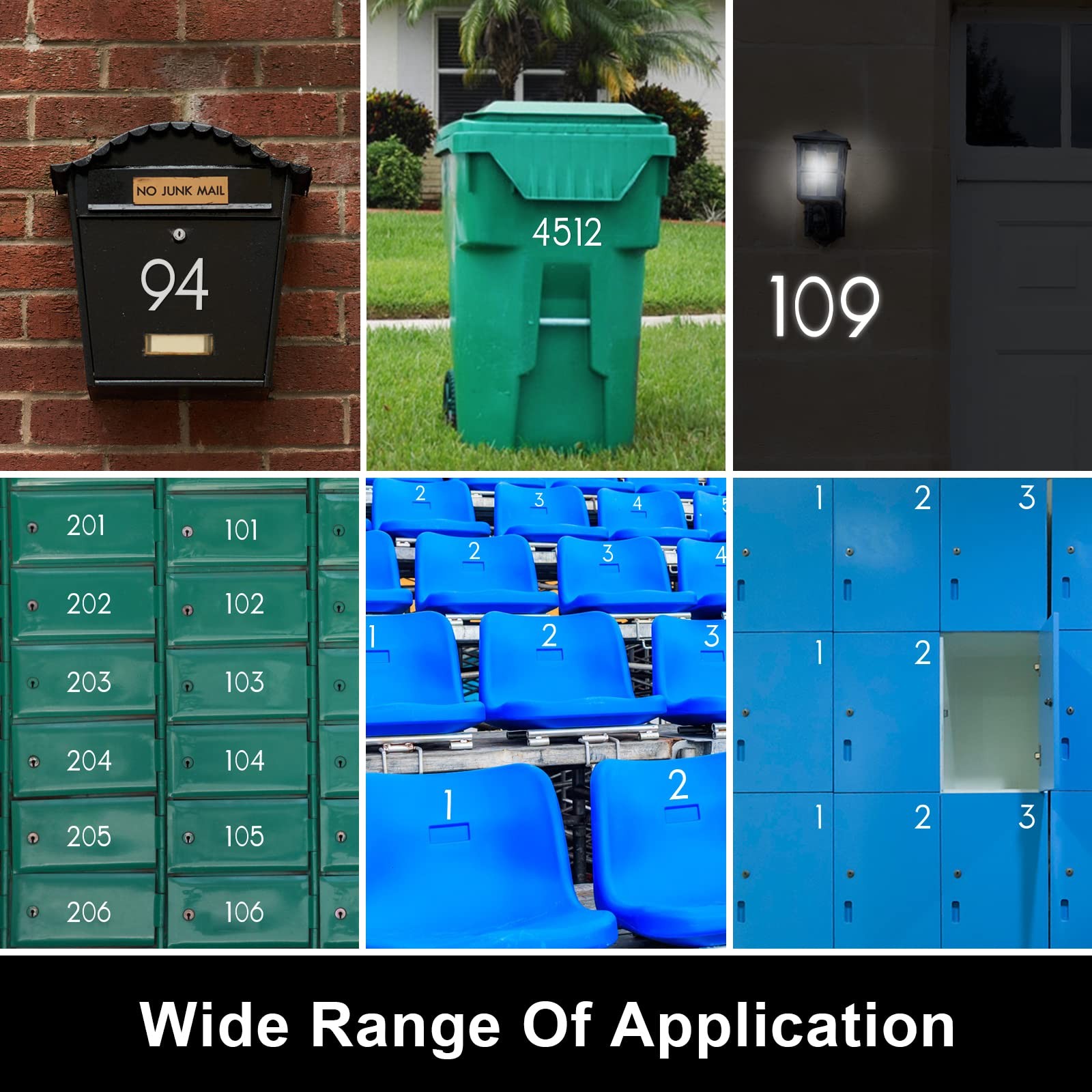 3 inch 30 Pcs Reflective Mailbox Numbers Stickers for Outside, Easy Installation