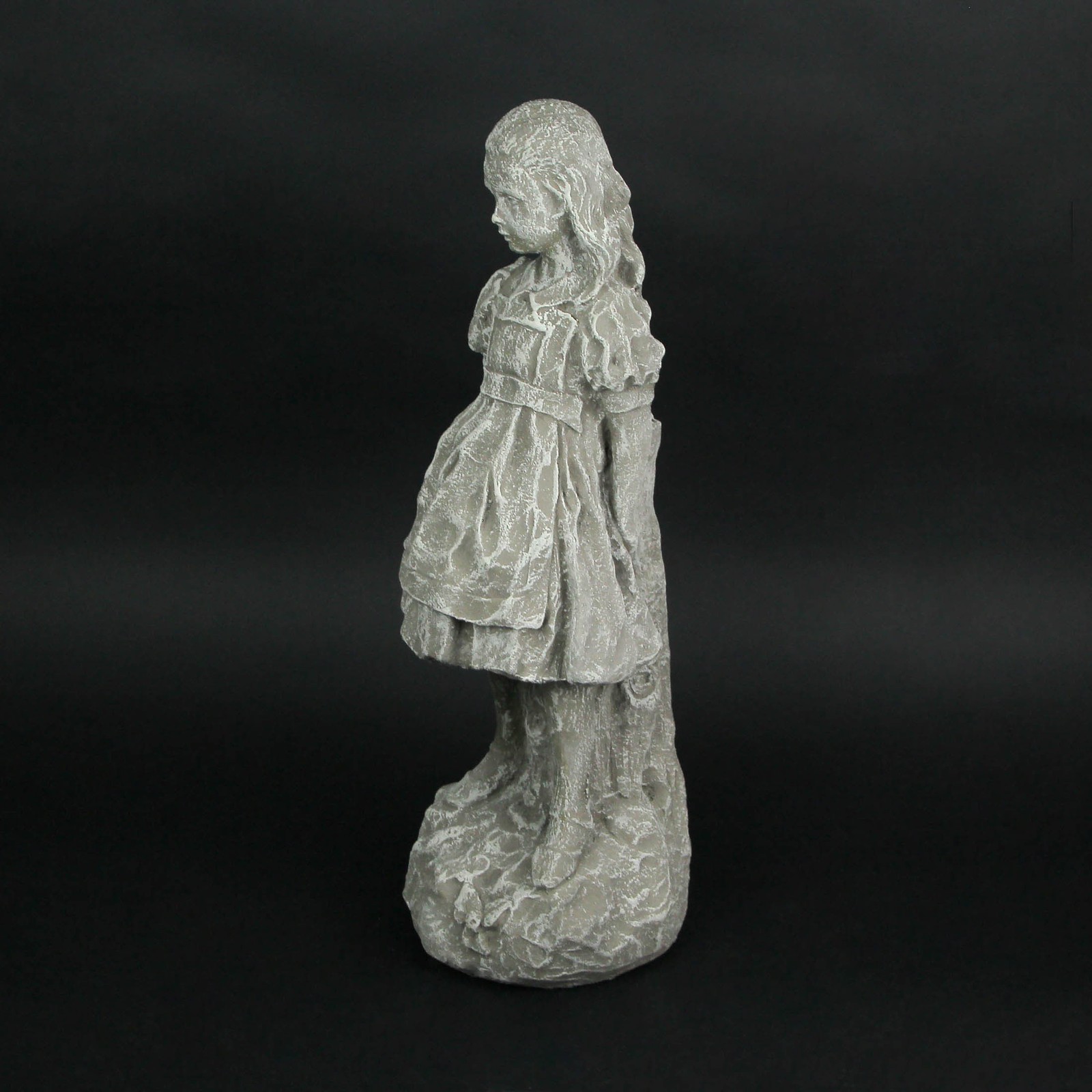 3 Piece Alice in Wonderland, Rabbit & Mad Hatter Light Gray Cement Statue Set