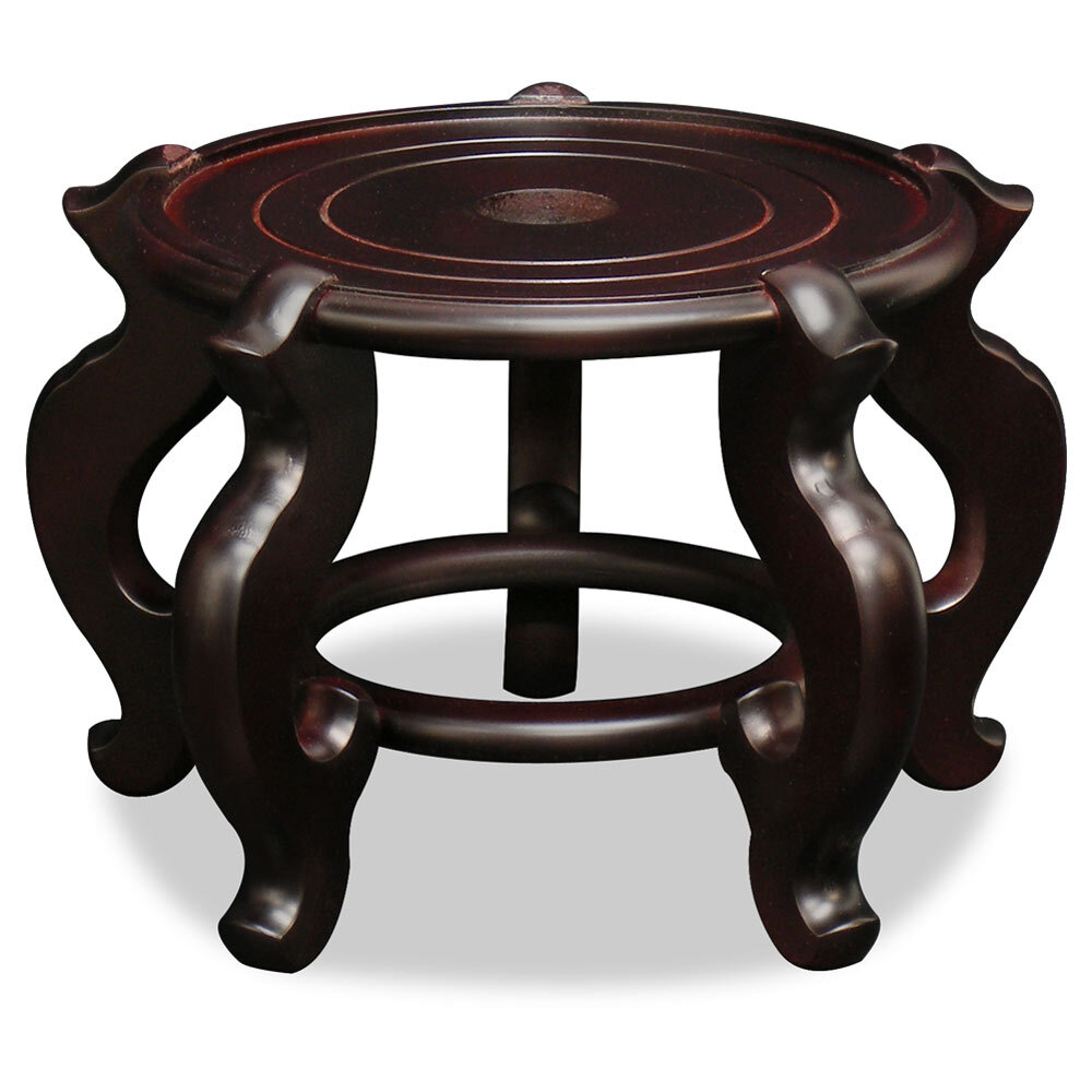 US Seller – 12.5 Inch Dark Brown Chinese Wooden Planter Stand