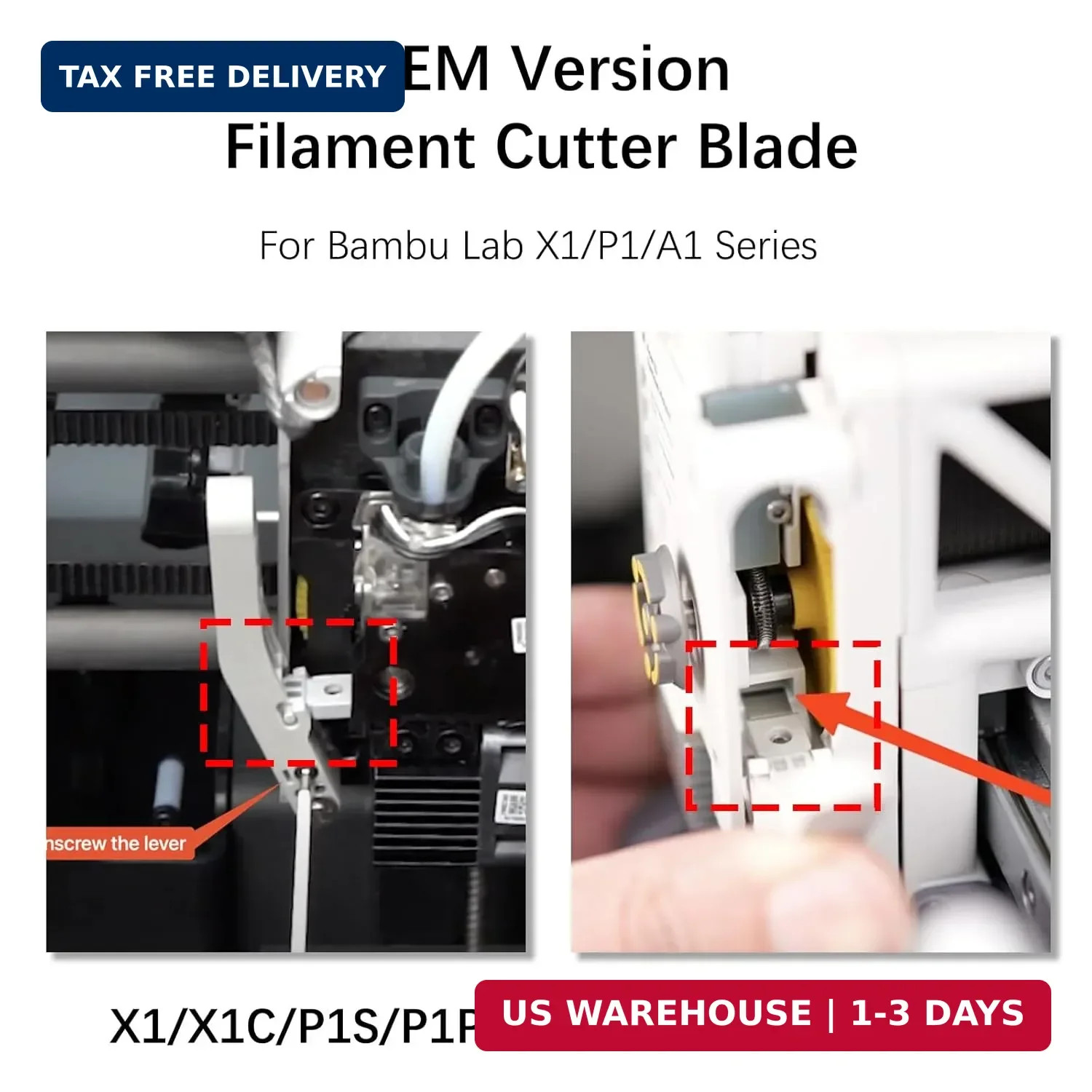 Original Bamboo Lab Replacement Filament Cutter Blade for Bambu lab P1S/P1P/X1/X