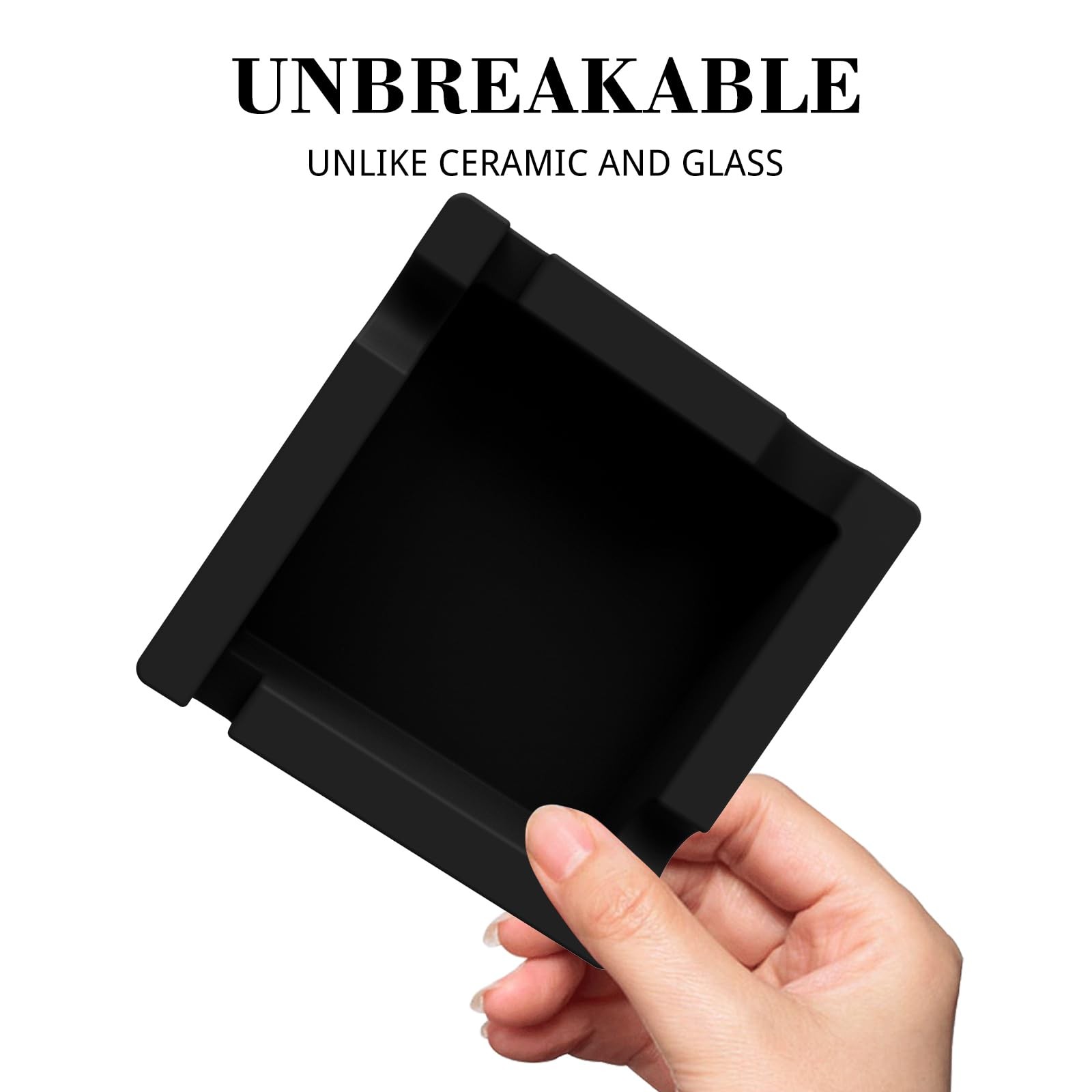 Outdoor Silicone Cigar Ashtray for Patio 5.9inch Large ash, Black