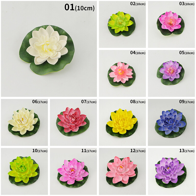 10cm/17cm Simulated Lotus Flower Fake Plant Pond Decor Artificial Water Lily