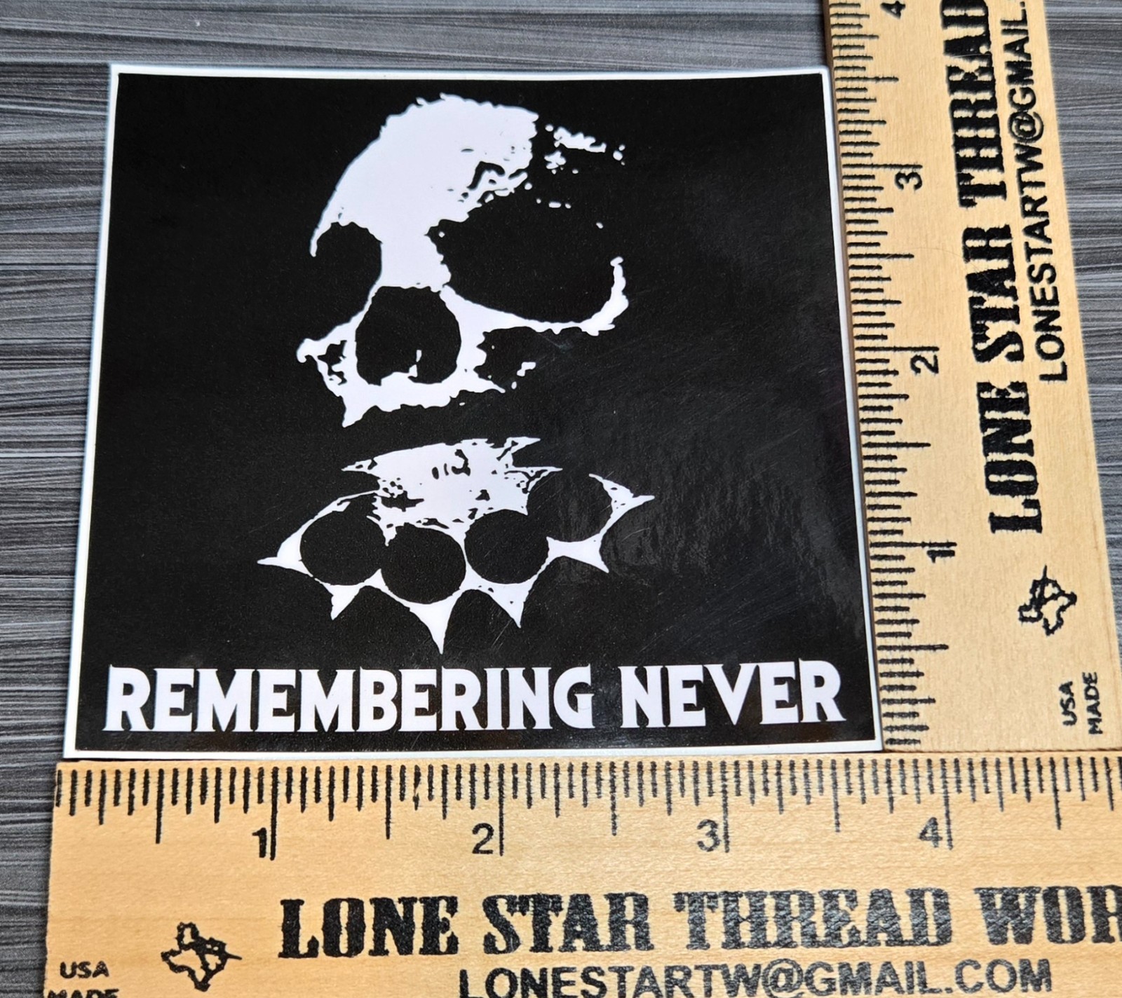 LAMINATED REMEMBERING NEVER HARDCORE BAND STICKER