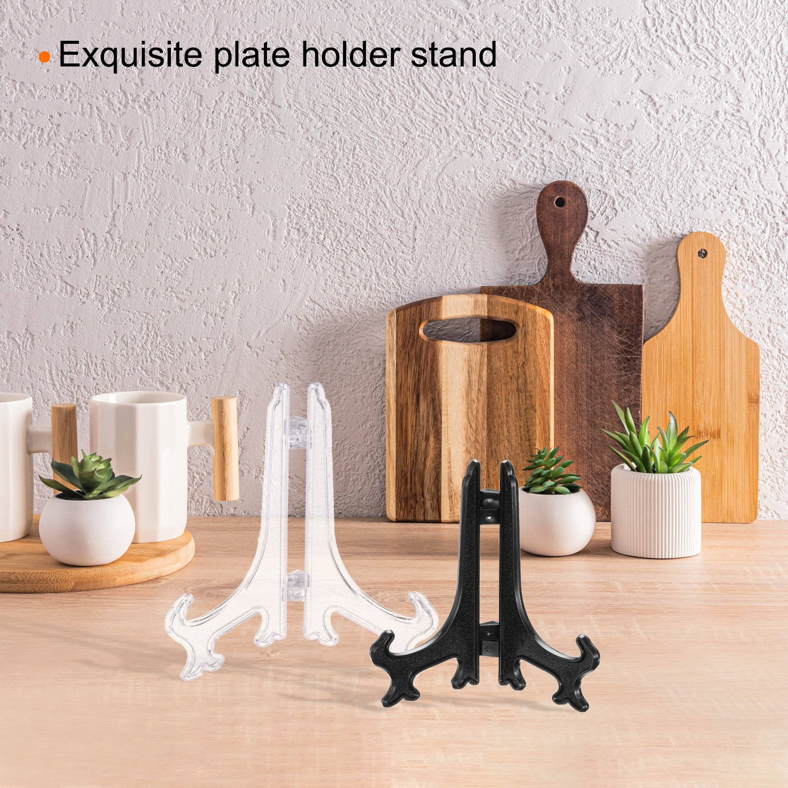 6″ Acrylic Plate Stands for Display Plate Holder Transparent 12Pcs
