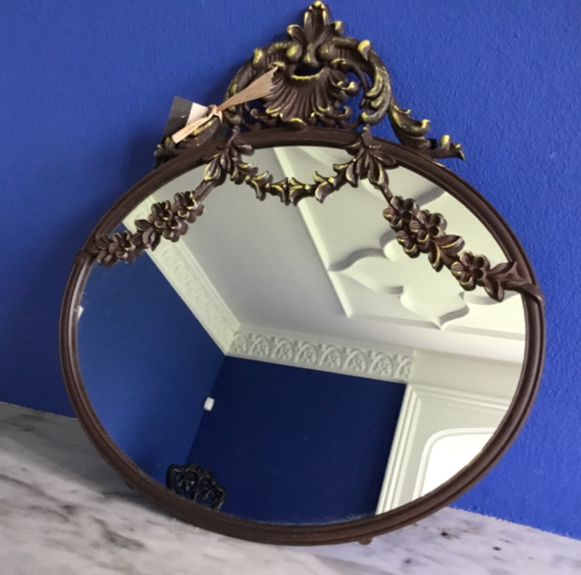 Cool Madison’s Niche Gothic Style Oval Pewter Mirror For Any Room NEW wTag 10X13