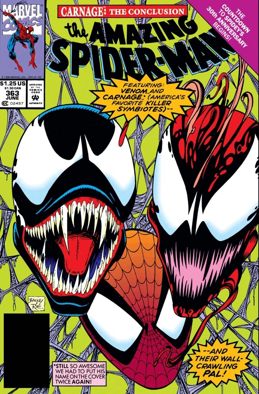 AMAZING SPIDER-MAN #363 COMIC BOOK COVER Poster print 11″x17″ inches