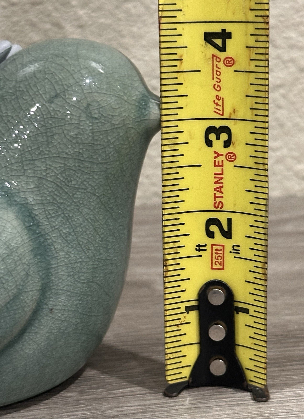 Ceramic Bird Figurine Succulent Planter With Faux Plant & Crackle Glaze Finish