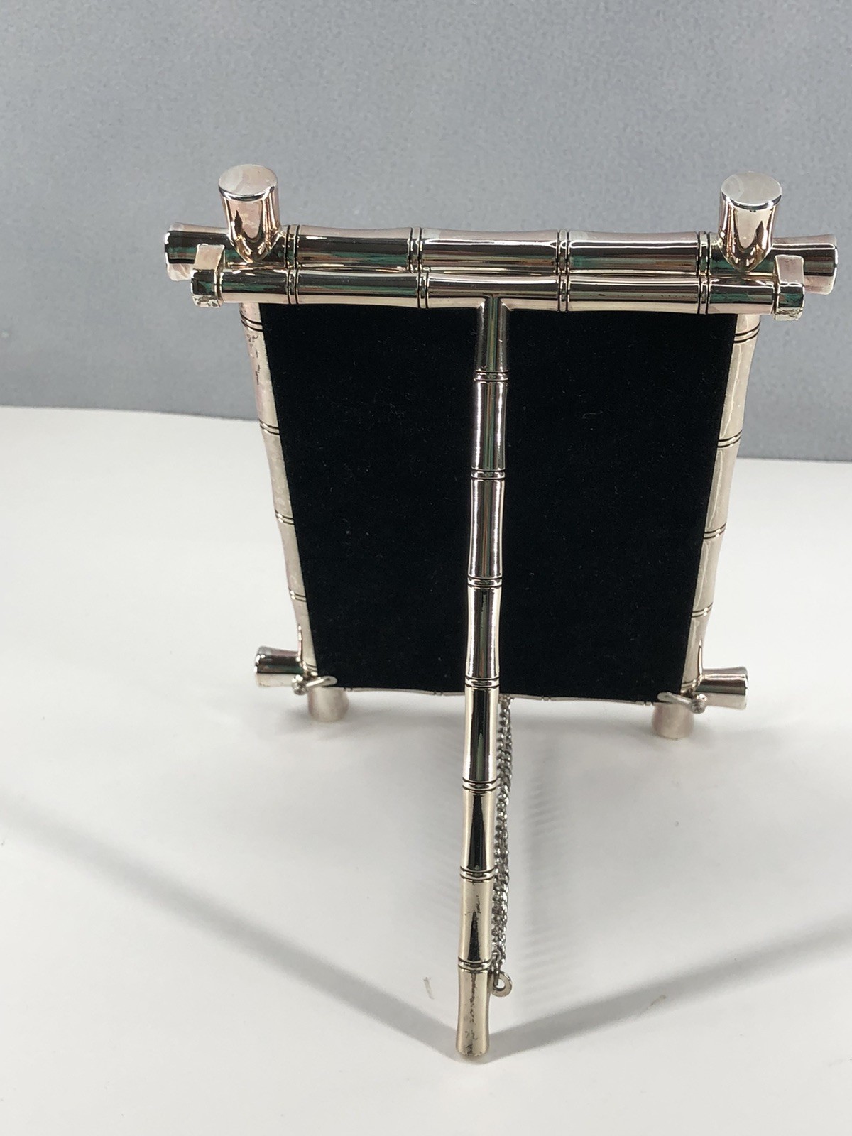 Pottery Barn Silver Bamboo Picture Photo Frame 4”X6” AS-IS Surface Wear READ