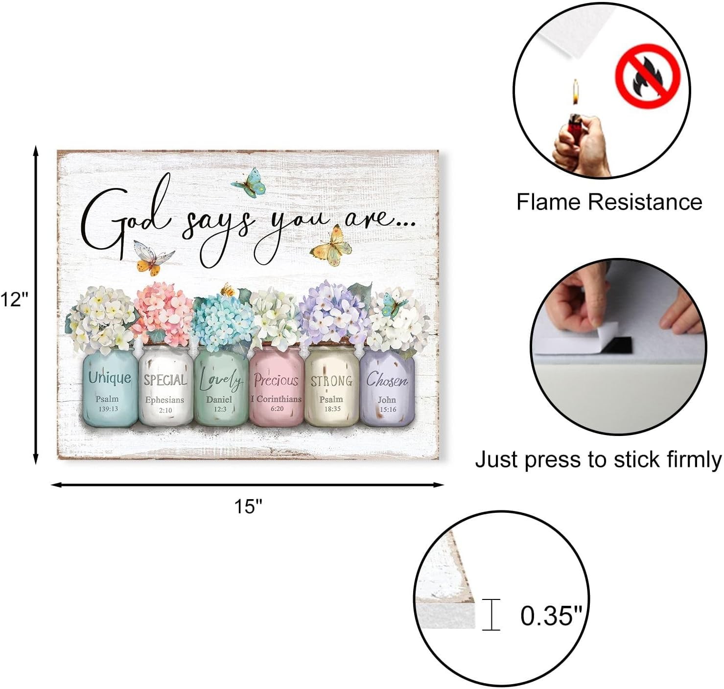 Inspirational Bible Verse Wall Art God Says You Are Wall Sayings Flowers in