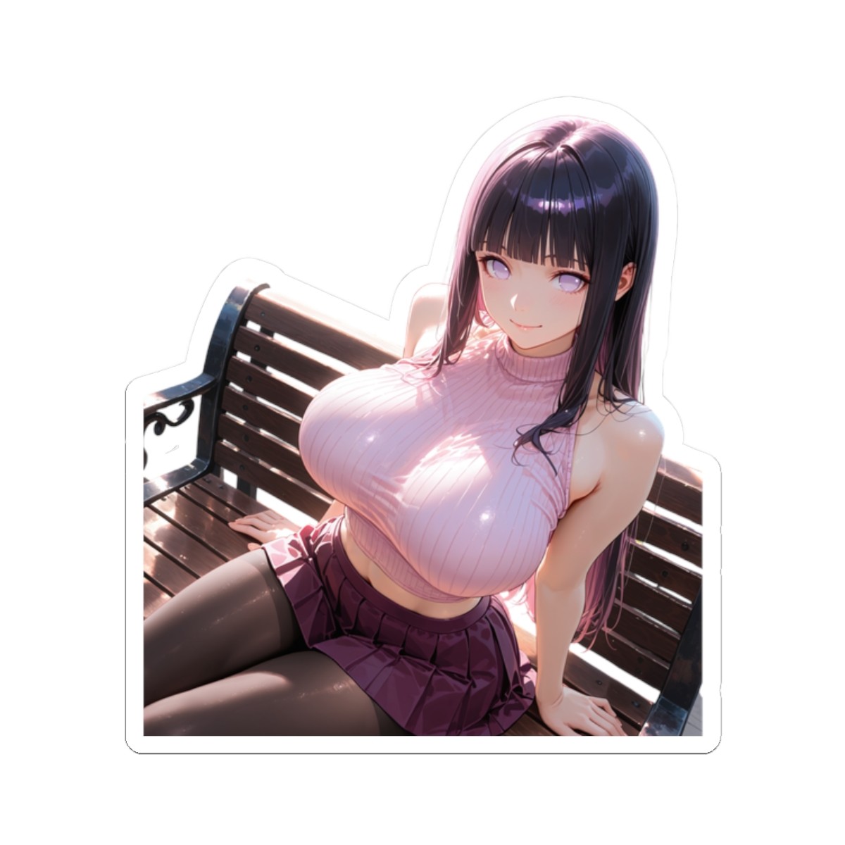 Cute Anime Waifu Sticker (BuyMoreFromMyShopSaveMore) Hinata Fan Art