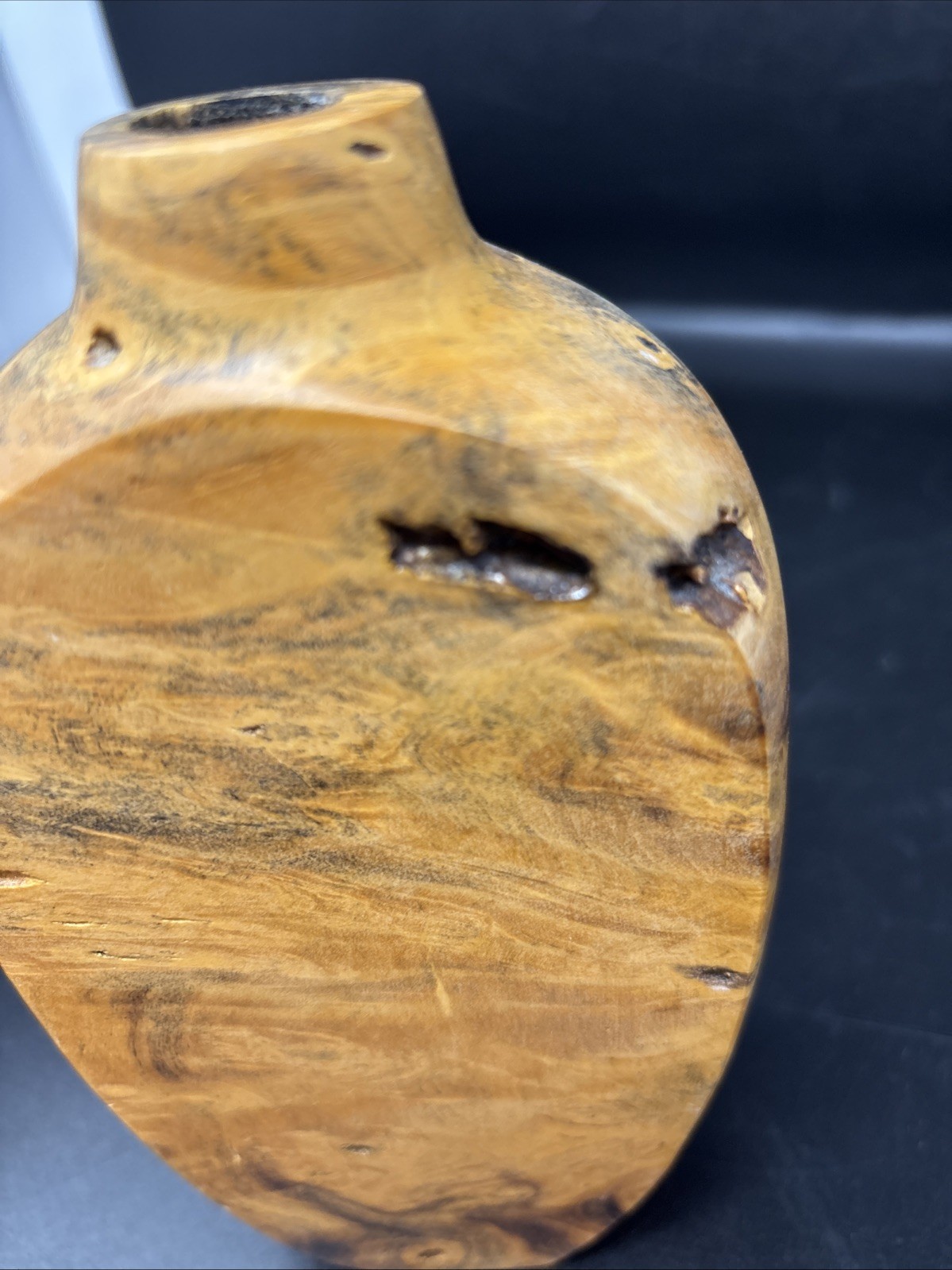 Wood Vase Wood Home Decor Unknown Wood Kind 6.75” Tall Signed