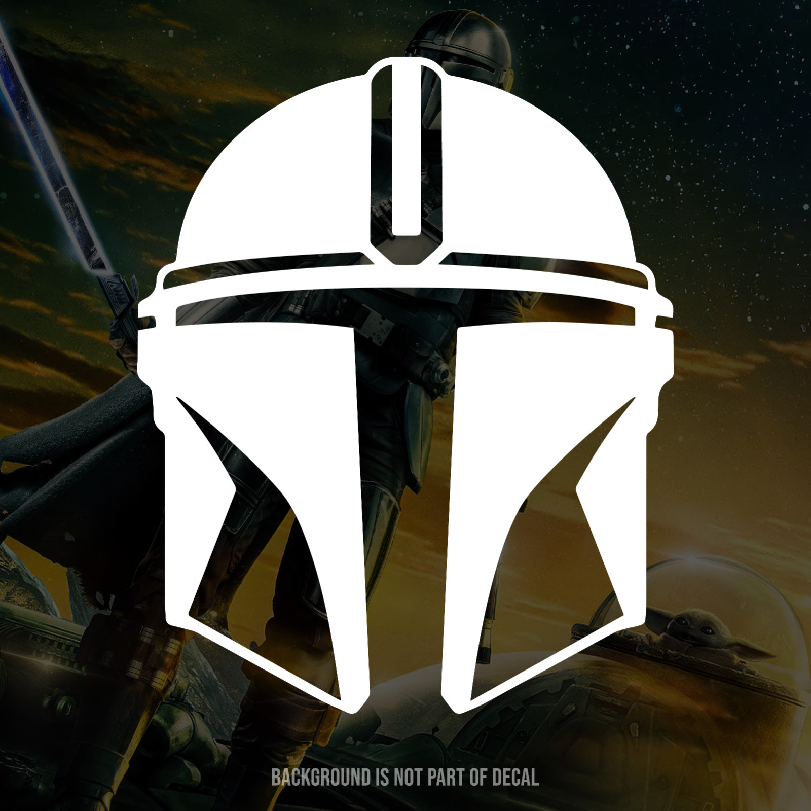 Star Wars The Mandalorian Helmet Vinyl Decal Sticker