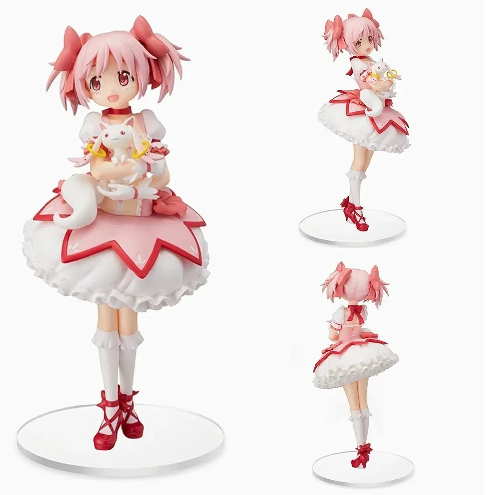 Madoka Figure 17cm With Kyubey Mascot Replica Anime Character Girl Statue Toy