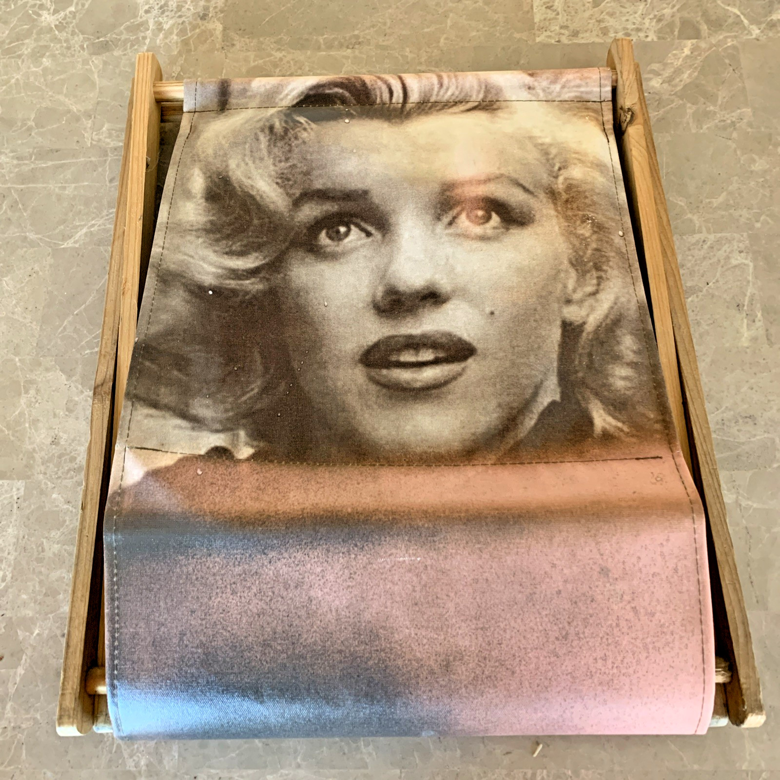 Marilyn Monroe Print Canvas & Wood Folding Magazine Rack Knitting Storage Bin