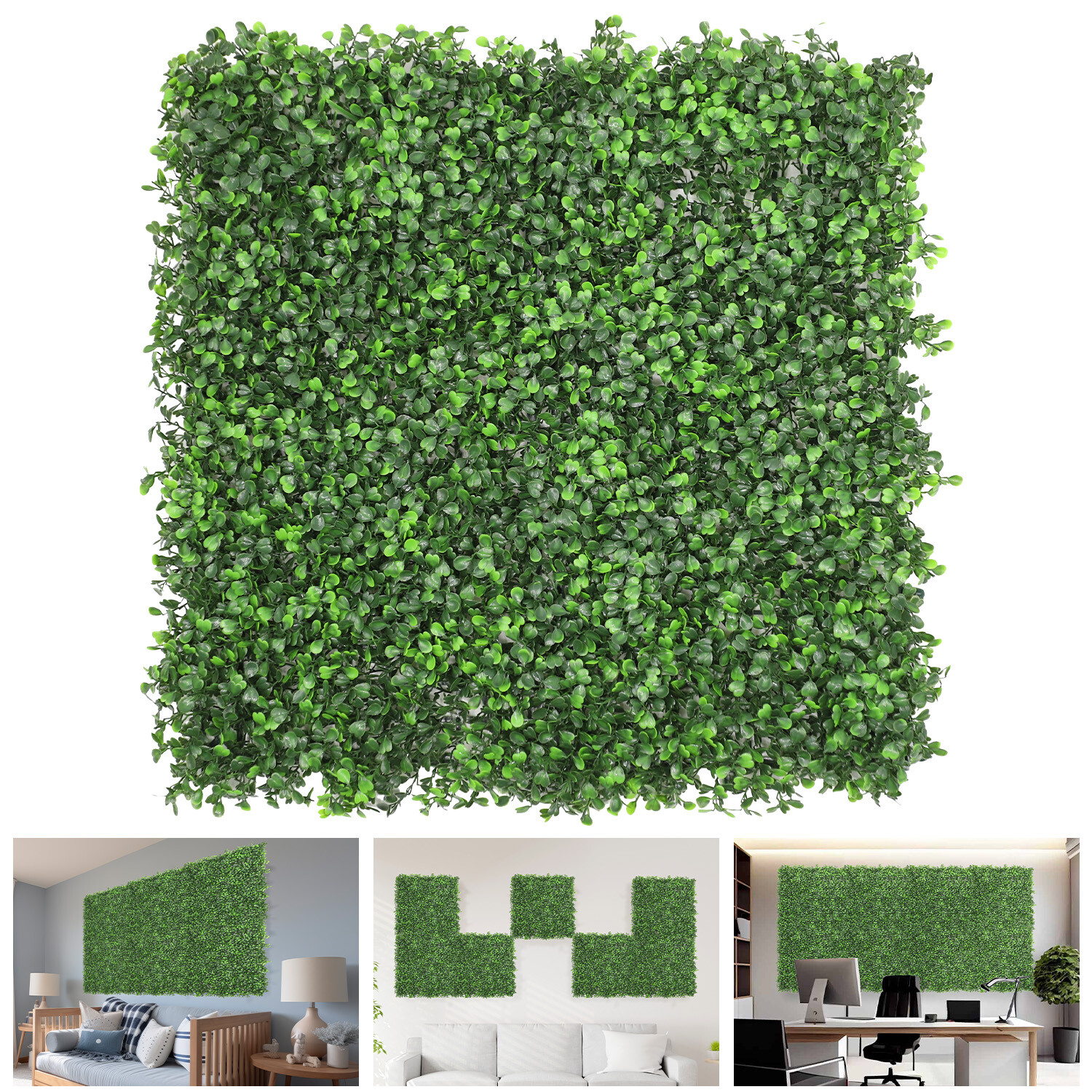 20″x20″ Artificial Faux Leaf Greenery Boxwood Fence Screen Wall Decor Panel