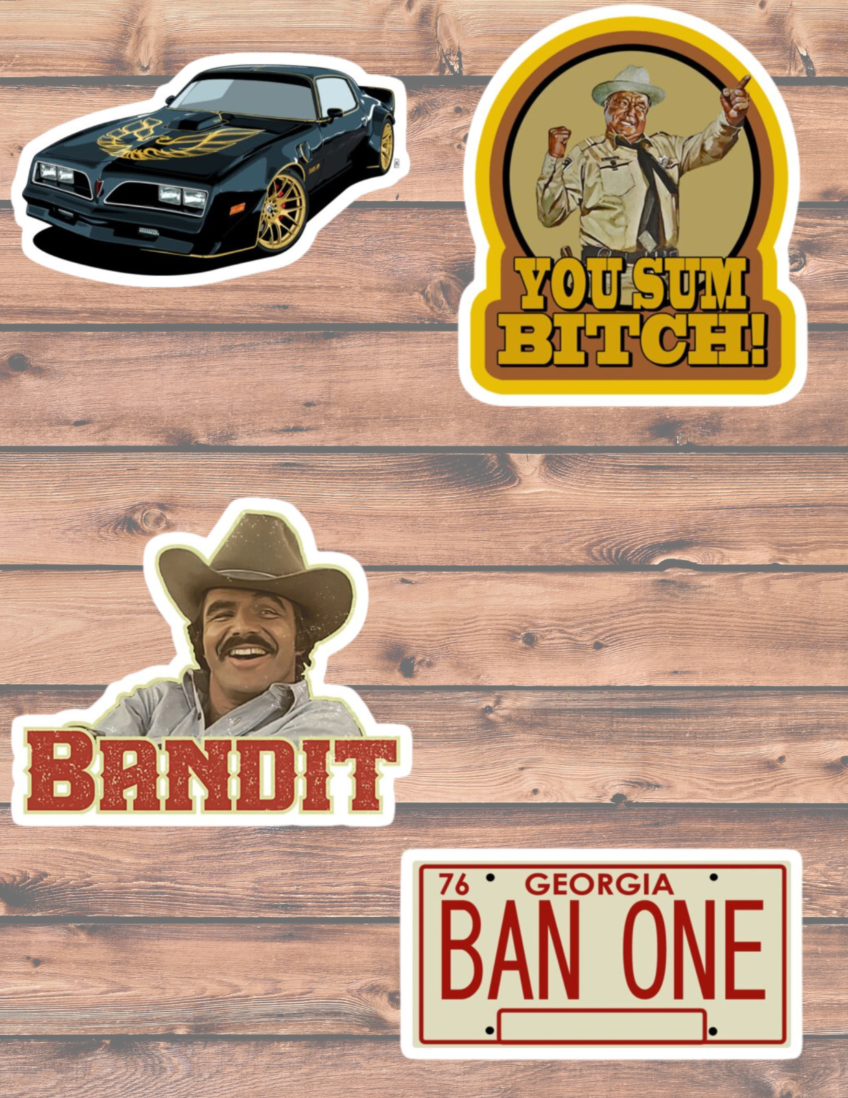 Smokey And The Bandit Retro TV 4pc Sticker Pack