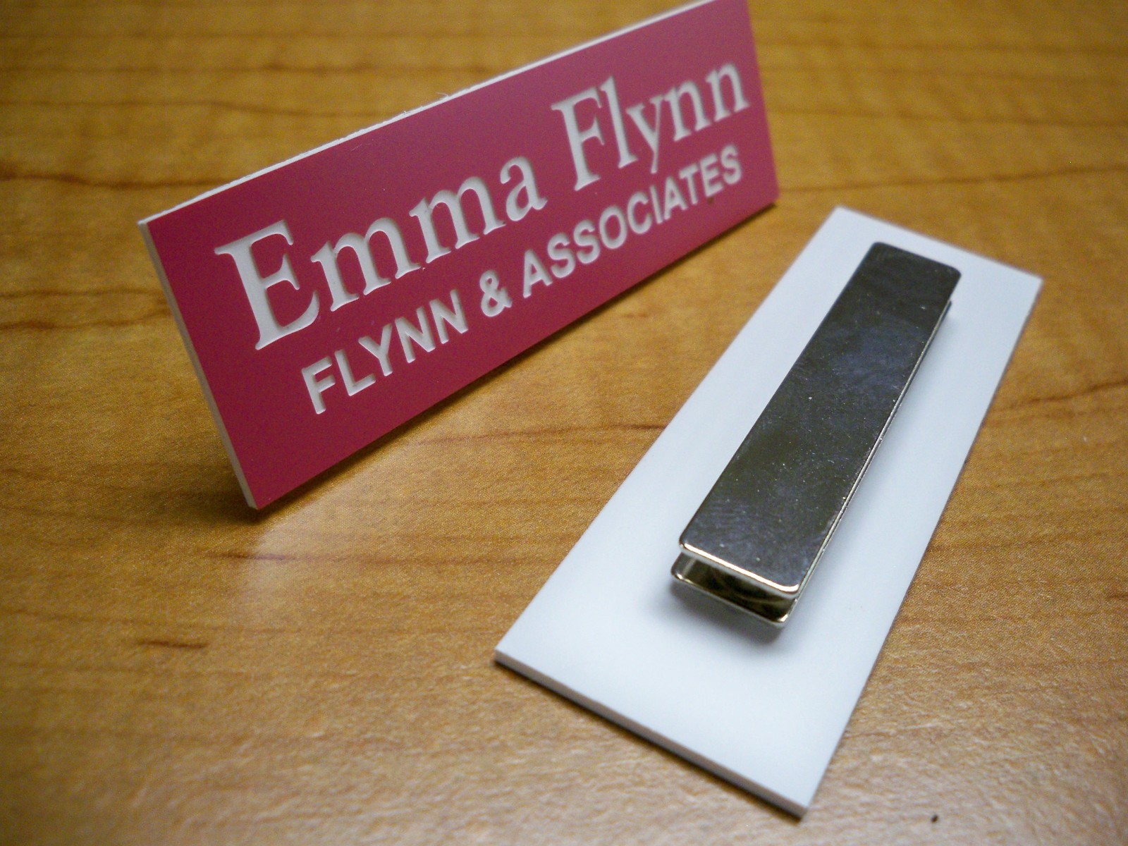 Custom Engraved 1×3 inch Name Tag with Magnetic or Pin Clasp Ohio Made Any Color