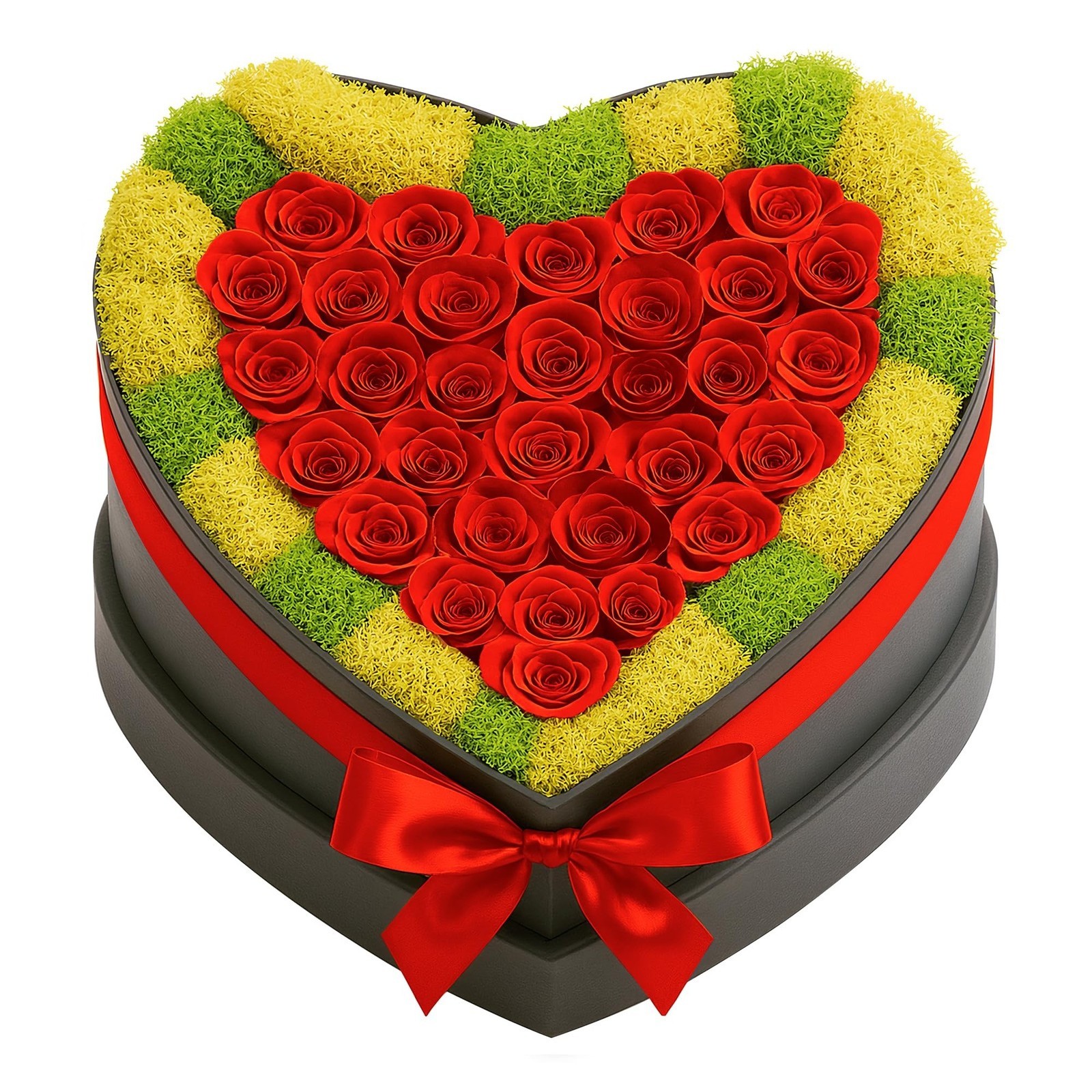 30 Preserved Roses Petite Forever Flowers Designer Heart-Shaped VALENTINES DAY