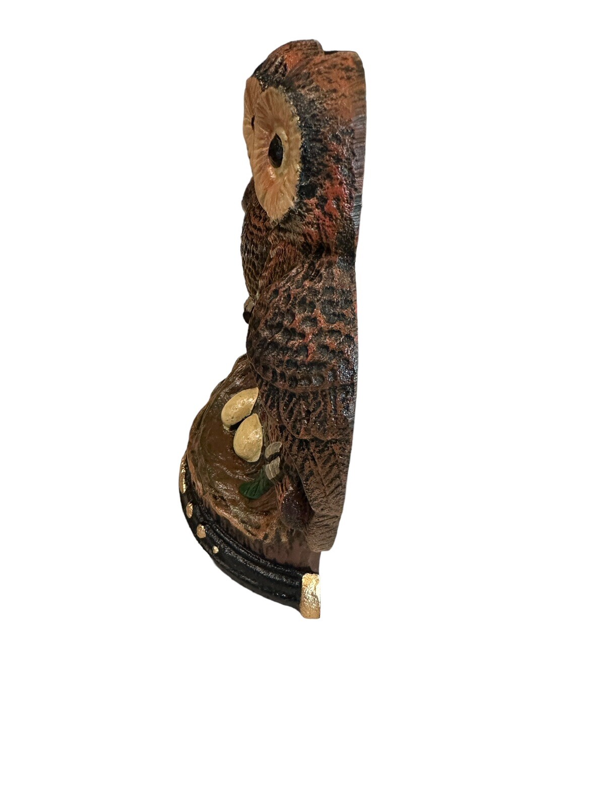 Vintage Upper Deck Solid Cast Iron Big Eyed Owls, Nesting Owls Doorstop