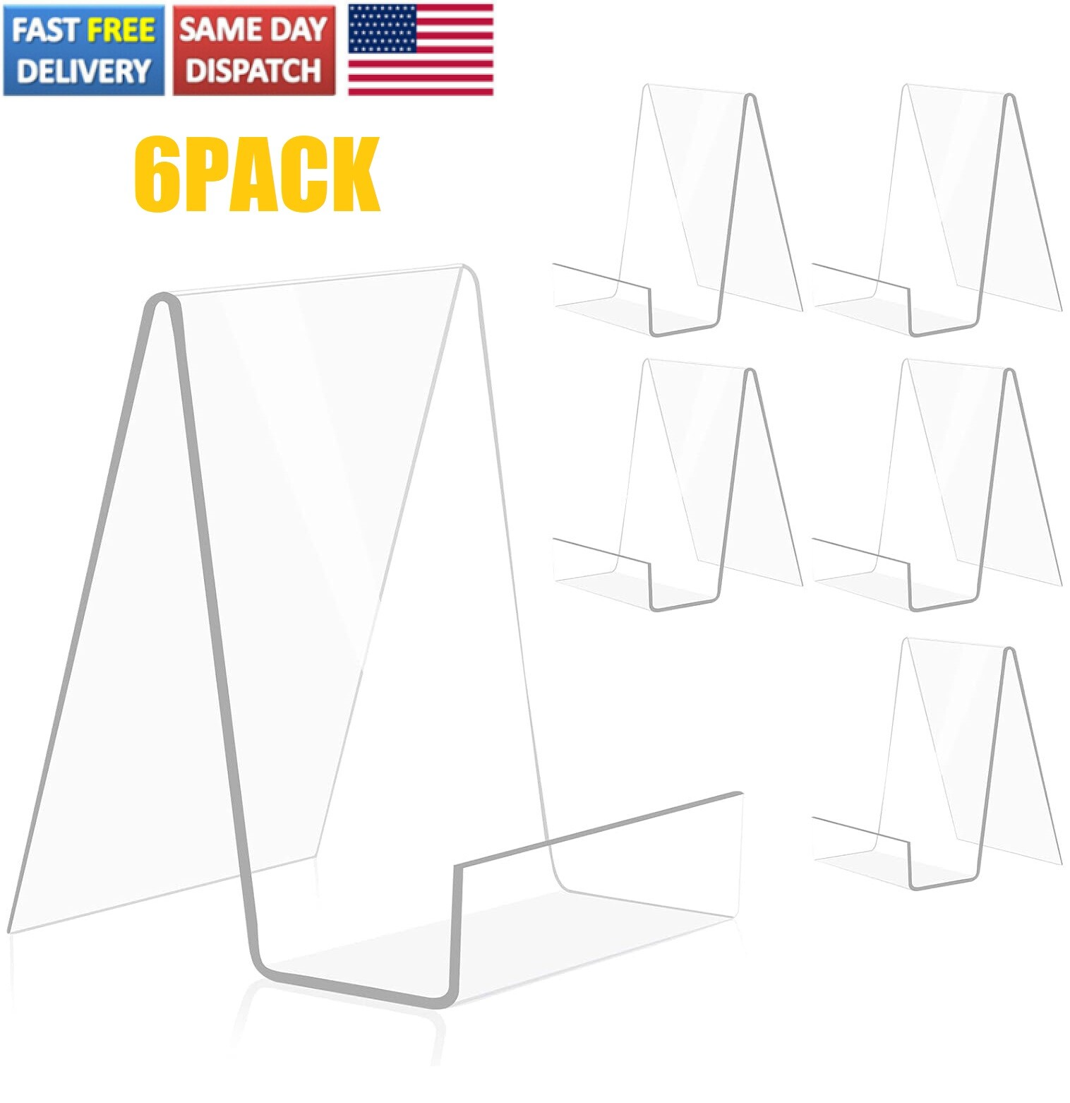 6 Pack Acrylic Book Stand Clear Easel Stand for Display Book Display Holder USA