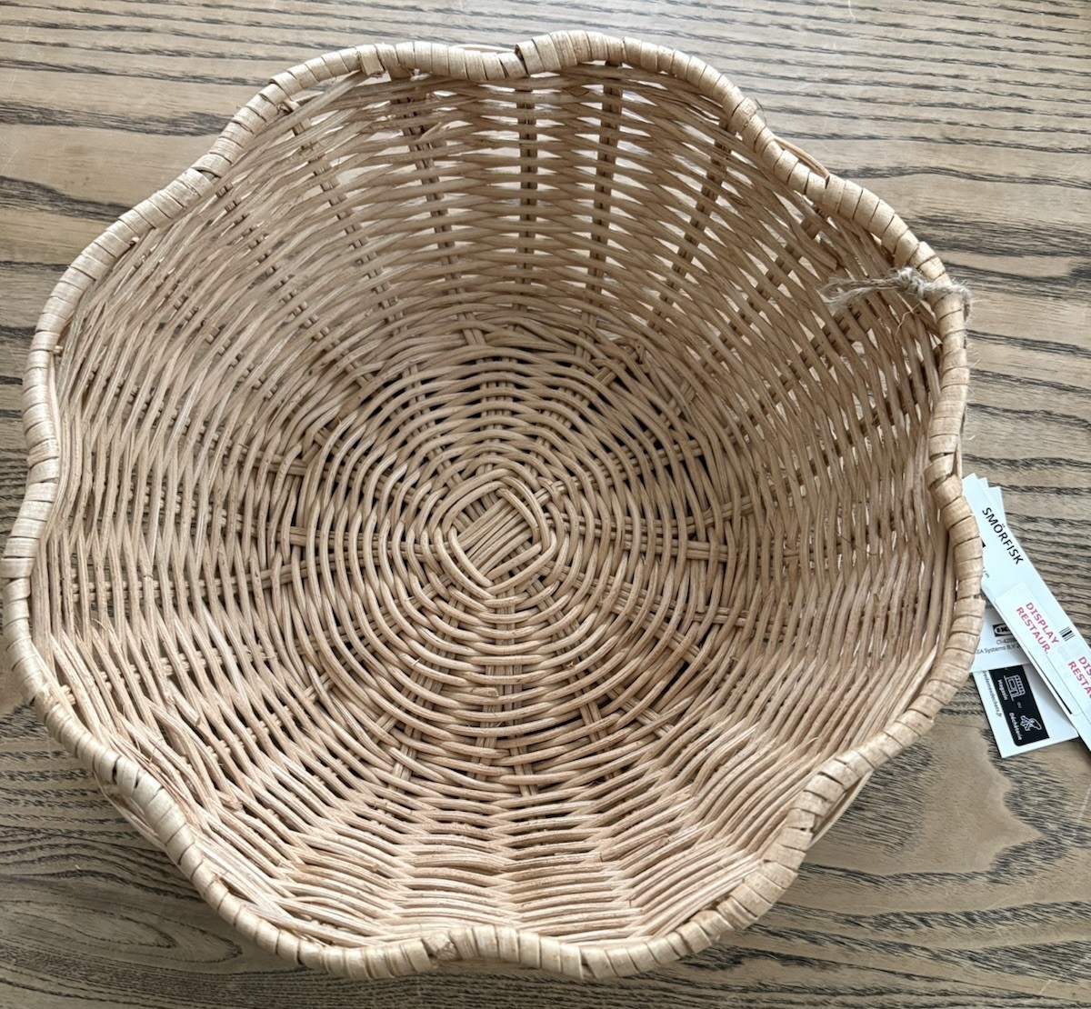 New IKEA SMORFISK Bread Basket Rattan 27×8 cm (11×3 ”) 106.121.13