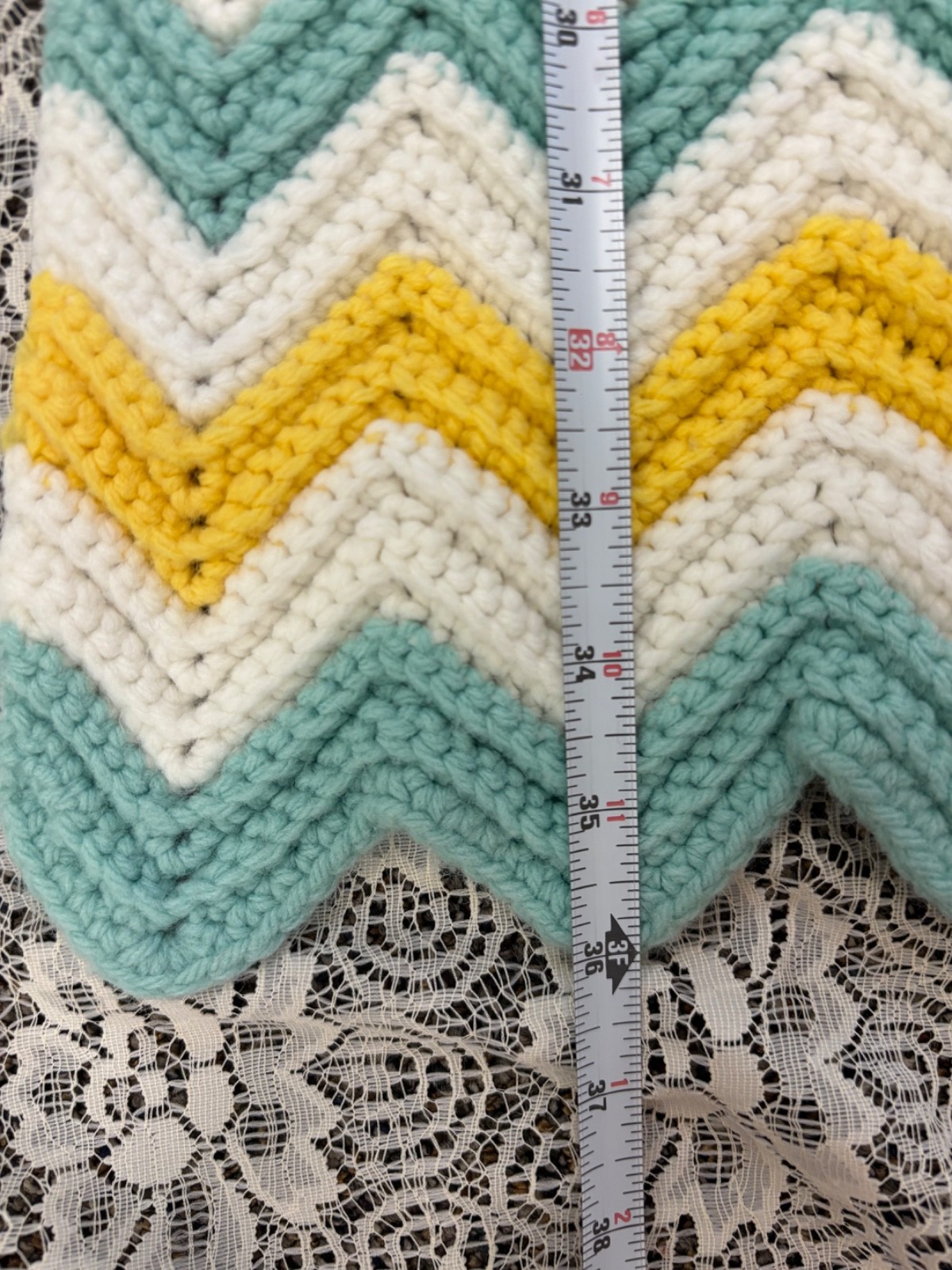 Baby lap chevron afghan blanket throw Grandmacore cottagecore unisex colors